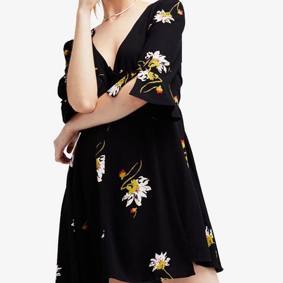 Free People Time on My Side Black Floral Dress - Picture 3 of 8